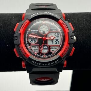 Red black sports watch